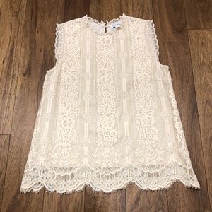 Sundance cream color lace blouse sleeveless size medium